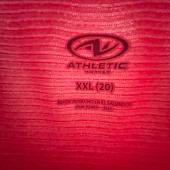 Athletic size xxl 20 pink and white striped long sleeve lightweight T-shirt - Picture 4 of 4